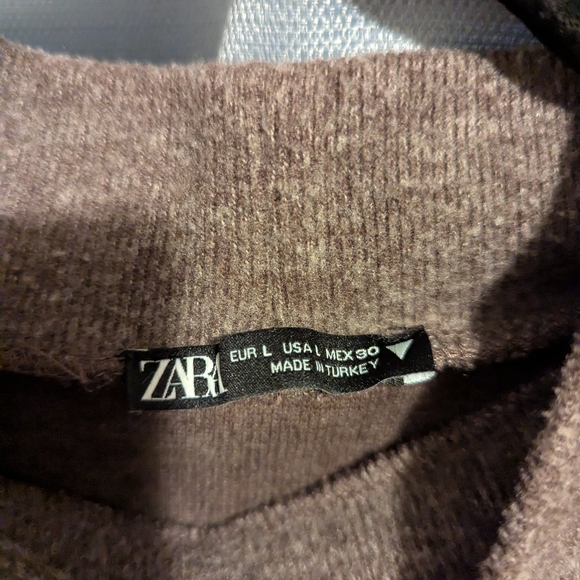 Zara Elegant Brown Short Sleeve Dress - Picture 2 of 4